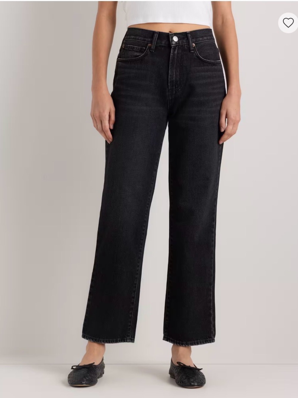Quince Bella Rigid Straight Denim Jeans in Graphite Black 32" W 26" Inseam NWT - Picture 8 of 8